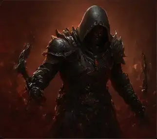Hooded rogue in dark armor